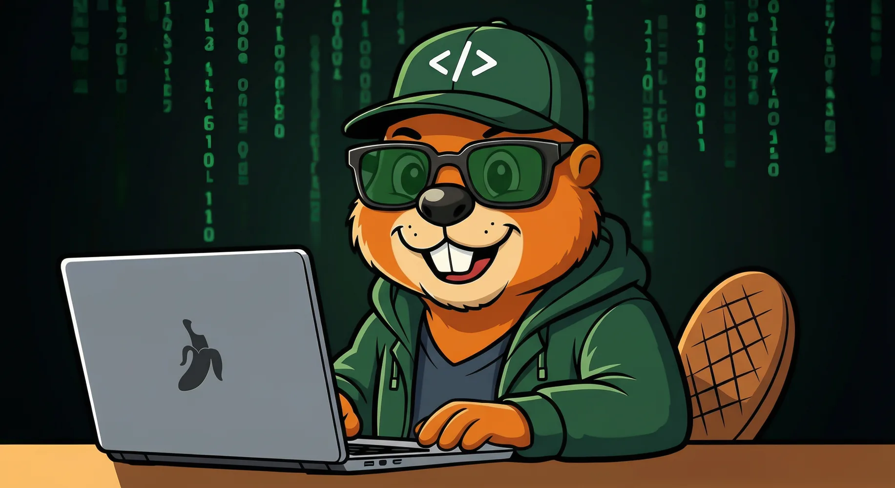 Der Coding-Biber bei der Arbeit